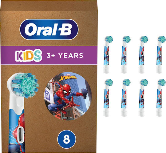 Braun Spiderman Ανταλλακτικές Κεφαλές Ηλεκτρικής Οδοντόβουρτσας για 3+ Χρονών 8τμχ