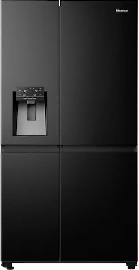 Hisense Ψυγείο Ντουλάπα 632lt Total NoFrost Υ179xΠ91xΒ73εκ. Μαύρο RS818N4TFE