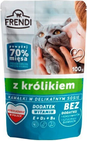 Frendi Υγρή Τροφή για Ηλικιωμένες Γάτες σε Φακελάκι με Κουνέλι 100gr 350969