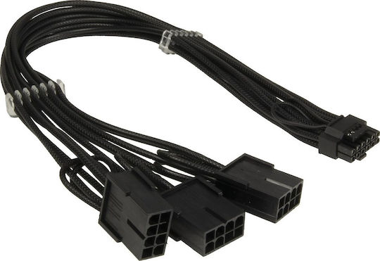 Inter-Tech 12 4pin 3x8pin 88885615 12+4 pin - 8-Pin PCIe Cable 0.34m Μαύρο 88885615