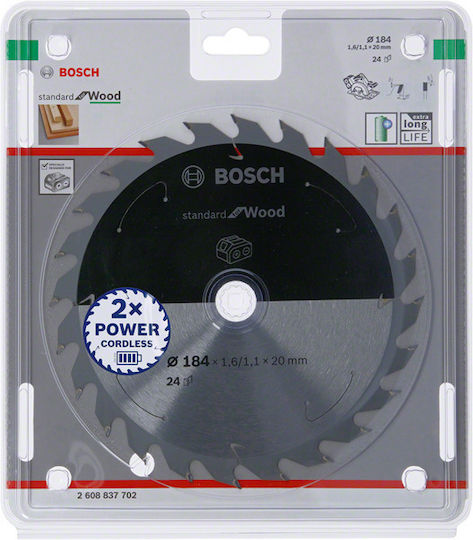 Bosch Standard Δίσκος Κοπής Ξύλου 184mm 2608837702