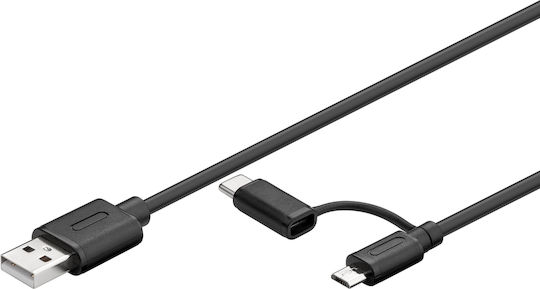 Goobay Regular USB to Lightning / micro USB Cable Μαύρο (71892)