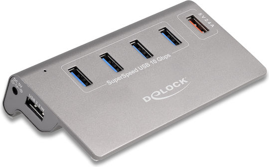DeLock USB 3.2 Hub 10 Θυρών με σύνδεση USB-A Γκρι (64182)