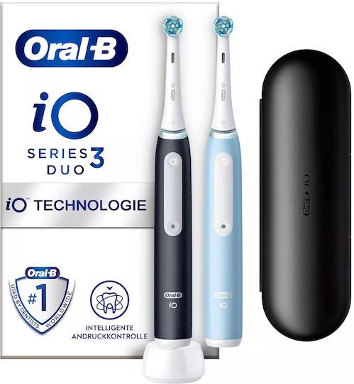 Oral-B Io Series Ηλεκτρική Οδοντόβουρτσα με Αισθητήρα Πίεσης και Θήκη Ταξιδίου Μαύρη