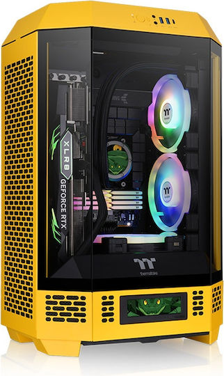 Thermaltake The Tower 300 Bumblebee Gaming Micro Tower Κουτί Υπολογιστή με Πλαϊνό Παράθυρο Κίτρινο