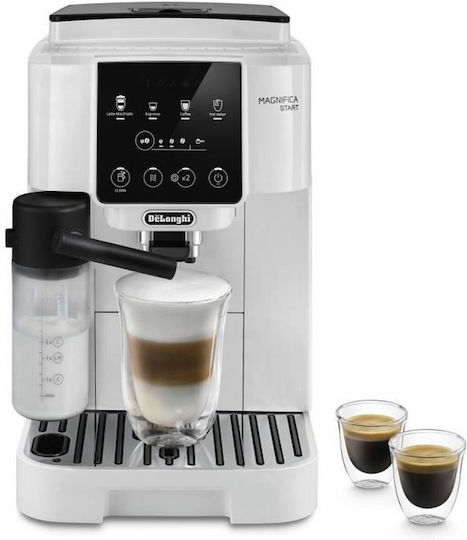 De'Longhi Magnifica Start Αυτόματη Μηχανή Espresso 1450W Πίεσης 15bar για Cappuccino με Μύλο Άλεσης Λευκή