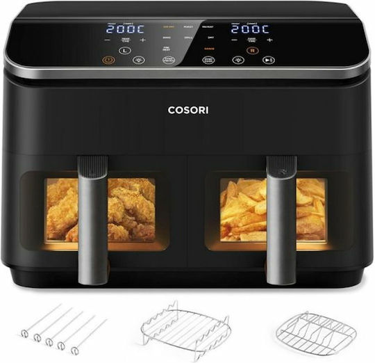 Cosori Dual Basket 8.5 Chef Edition Air Fryer με Διπλό Αποσπώμενο Κάδο 8.5lt Μαύρο