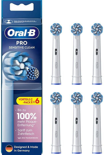 Oral-B Pro Sensitive Clean Ανταλλακτικές Κεφαλές για Ηλεκτρική Οδοντόβουρτσα BRA-860717 6τμχ