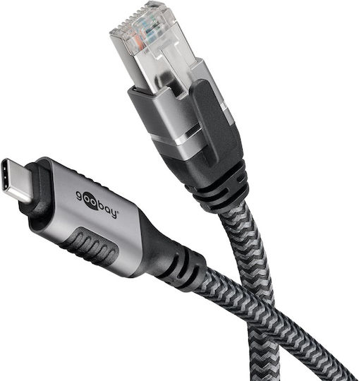 Goobay 70696 Μετατροπέας Καλωδίου Usb C Rj-45 Μαύρος Μαύρο Άργυρος