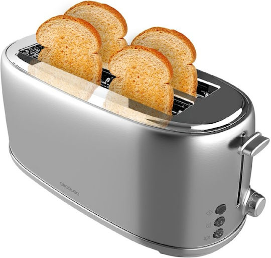 Cecotec Toast&Taste 1600 Retro Double 03207 Φρυγανιέρα 4 Θέσεων 1630W Γκρι