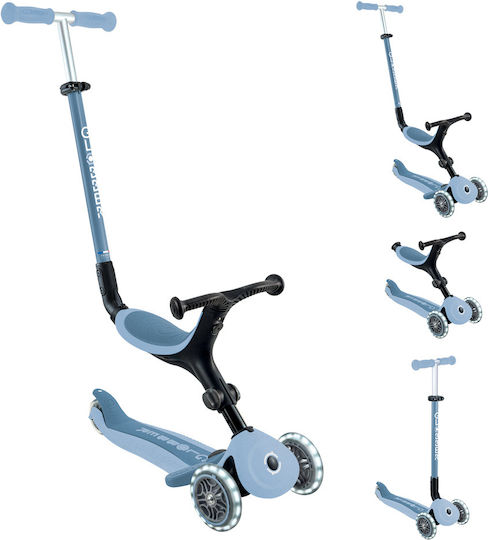 Globber Παιδικό Πατίνι Αναδιπλούμενο Go Up Active Lights Ecologic Τρίτροχο με Κάθισμα για 15+ Μηνών Μπλε 745-501