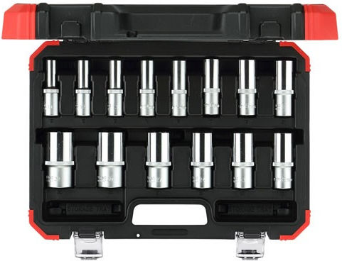 Gedore Καρυδάκια Εξάγωνα με Καρέ Υποδοχής 1/2", HEX Σετ 14τμχ 3300008