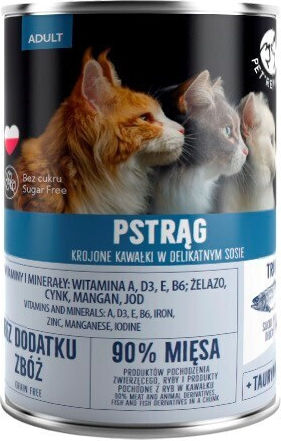 Pet Republic Υγρή Τροφή για Ενήλικες Γάτες σε Κονσέρβα με Πέστροφα χωρίς Γλουτένη 400gr