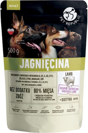 Pet Republic Υγρή Τροφή Σκύλων σε Φακελάκι με Αρνί χωρίς Σιτηρά & Γλουτένη 500gr