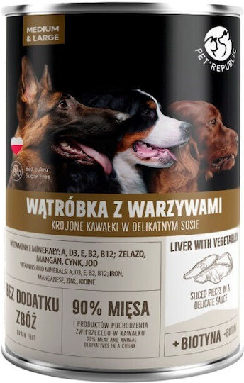 Pet Republic Υγρή Τροφή Σκύλου με Συκώτι και Λαχανικά 1250γρ.