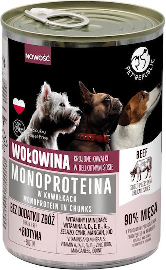 Pet Republic Υγρή Τροφή Σκύλων σε Κονσέρβα με Βοδινό χωρίς Σιτηρά & Γλουτένη 400gr