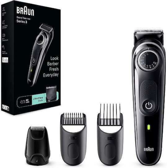 Braun Series 3 Επαναφορτιζόμενη Κουρευτική Μηχανή Μαύρη BT3440
