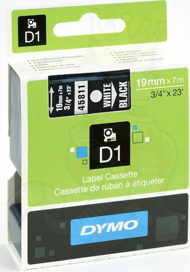 Dymo 45811 Ταινία Ετικετογράφου 7m x 19mm S0720910 σε Μαύρο Χρώμα