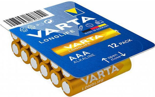 Varta LongLife Αλκαλικές Μπαταρίες AAA 1.5V 12τμχ 120315