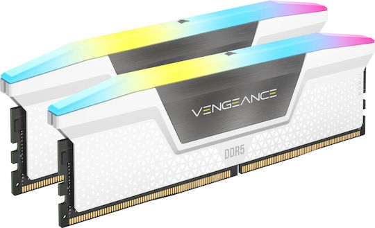 Corsair Vengeance RGB DDR5 32GB RAM με 2x16GB Modules και Ταχύτητα 6400 για Desktop CMH32GX5M2B6400C36W