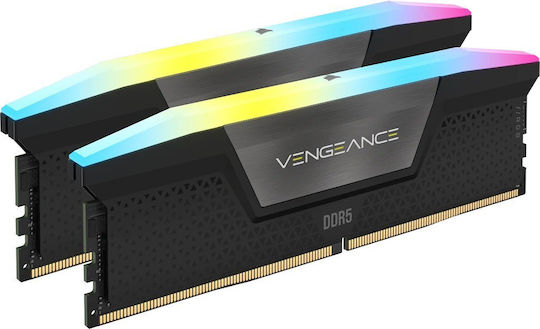 Corsair Vengeance RGB XMP DDR5 48GB RAM με 2x24GB Modules και Ταχύτητα 6400 για Desktop CMH48GX5M2E6000C36