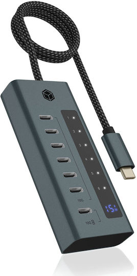 Icy Box USB 3.2 Hub 7 Θυρών με σύνδεση USB-C Μπλε (IB-HUB1457-C31)