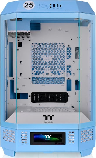 Thermaltake The Tower 300 Micro Tower Κουτί Υπολογιστή με Πλαϊνό Παράθυρο και RGB Φωτισμό Hydrangea Blue