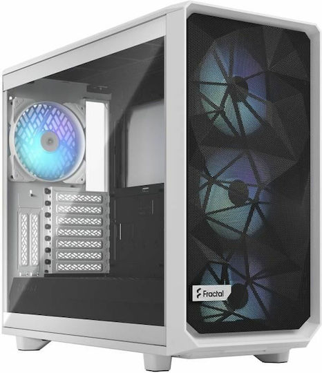 Fractal Design Meshify 2 Midi Tower Κουτί Υπολογιστή με Πλαϊνό Παράθυρο και RGB Φωτισμό White TG Clear Tint