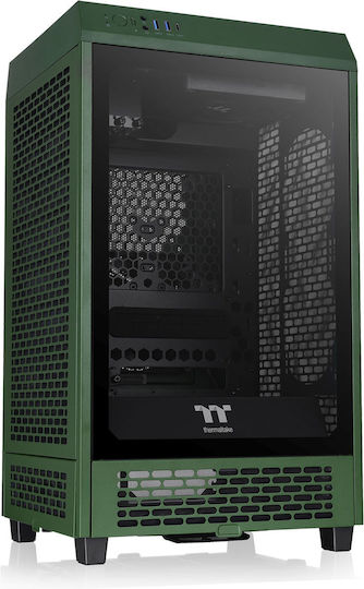 Thermaltake The Tower 200 Mini Chassis Gaming Mini Tower Κουτί Υπολογιστή με Πλαϊνό Παράθυρο Racing Green