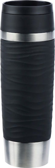 Emsa Travel Mug Waves Large Thermal Mug Black Stainless Steel 0.5 Liters