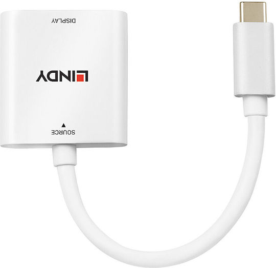 Lindy Μετατροπέας USB-C male σε HDMI female Λευκό 1τμχ 43339