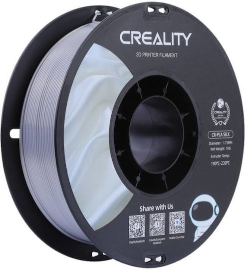 Creality3D PLA 3D Printer Filament 1.75mm Silk Silver 1kg 3301120007 (Spool)