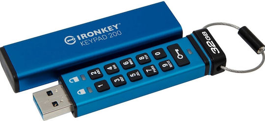 Kingston IronKey Keypad 32GB USB 3.2 Stick Μπλε