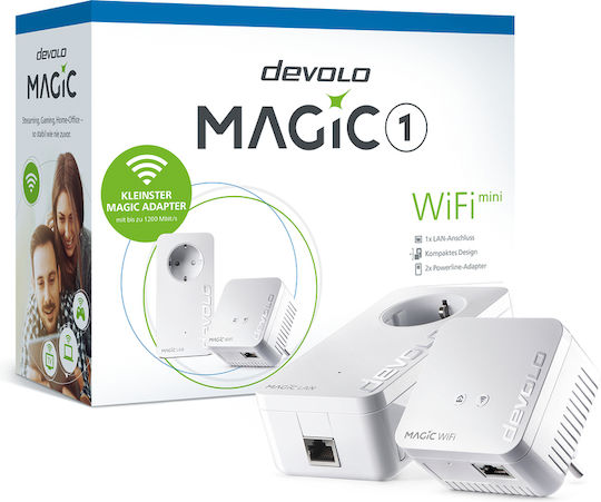 Devolo Magic 1 Powerline Διπλού Kit για Ασύρματη Σύνδεση Wi‑Fi 4 και Θύρα Ethernet