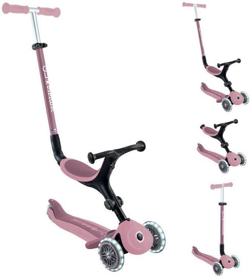 Globber Παιδικό Πατίνι Αναδιπλούμενο Go Up Active Lights Ecologic Τρίτροχο με Κάθισμα για 15+ Μηνών Ροζ 745-510