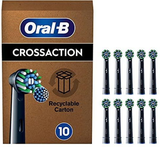 Oral-B CrossAction Ανταλλακτικές Κεφαλές για Ηλεκτρική Οδοντόβουρτσα Black 10τμχ