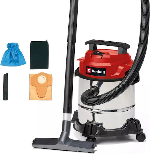Einhell Tcvc 1812/1 S Σκούπα Υγρών / Στερεών 1250W με Ανοξείδωτο Κάδο 12lt