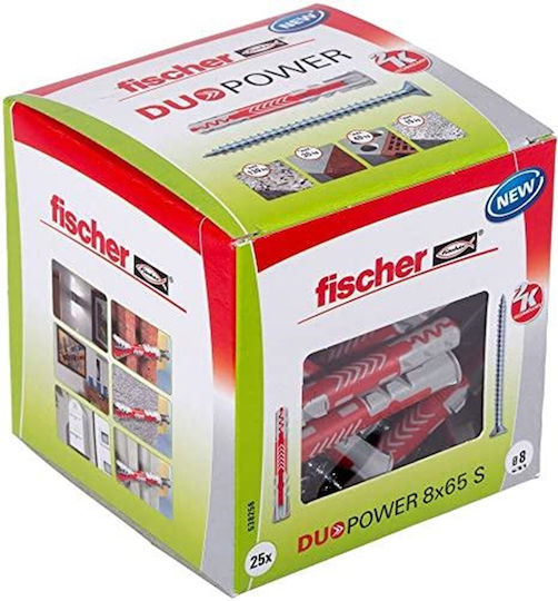 fischer Duopower Ούπα Πλαστικό 8x65mm 25τμχ 538256