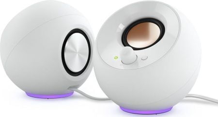 Creative Pebble SE USB-C Ηχεία Υπολογιστή 2.0 με RGB Φωτισμό και Ισχύ 4.4W σε Λευκό Χρώμα