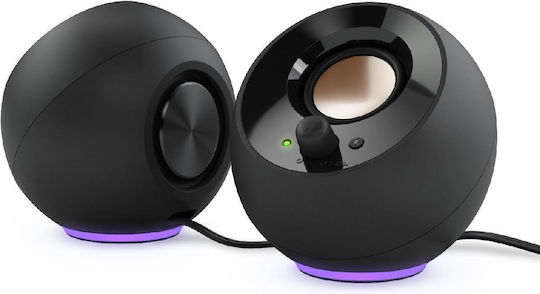 Creative Pebble SE USB-C Ηχεία Υπολογιστή 2.0 με RGB Φωτισμό και Ισχύ 4.4W σε Μαύρο Χρώμα