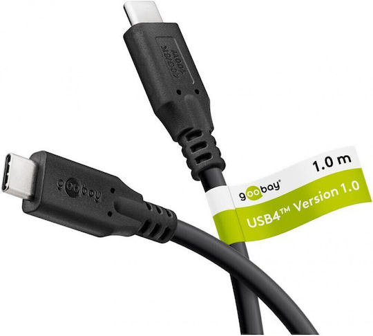 Goobay USB 4 Cable USB-C male - USB-C 100W Μαύρο 1m 74191