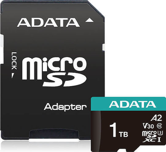 Adata SDXC 1TB Class 10 U3 V30 A2 UHS-I με αντάπτορα