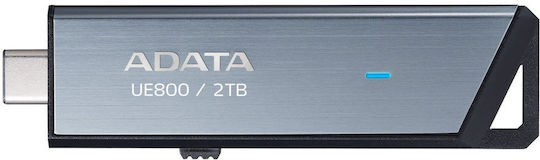 Adata Elite Ue800 2.0TB USB 3.2 Stick με σύνδεση USB-C Ασημί