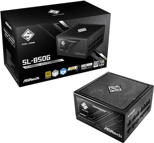 ASRock Steel Legend SL-850G 850W Γκρι Τροφοδοτικό Υπολογιστή Full Modular 80 Plus Gold