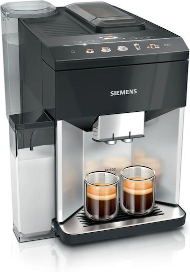Siemens Eq.500 Αυτόματη Μηχανή Espresso 1500W Πίεσης 15bar για Cappuccino με Μύλο Άλεσης Ασημί