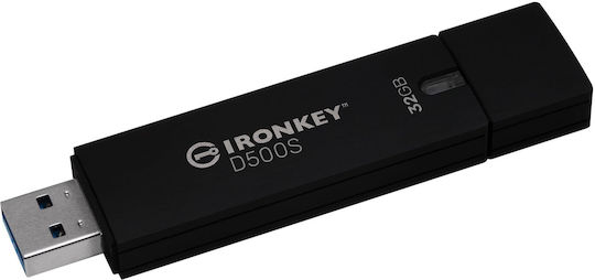 Kingston Ironkey D500s 32GB USB 3.2 Stick Μαύρο