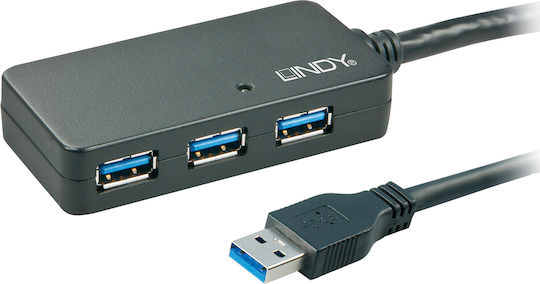 Lindy USB 3.0 Hub 4 Θυρών με σύνδεση USB-A (43159) - Image 1