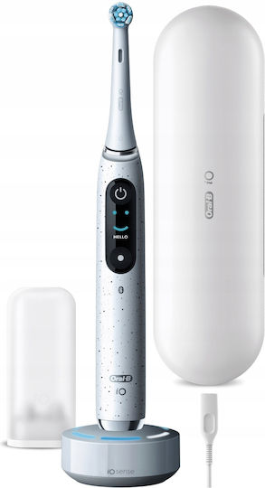 Oral-B Io Series 10 Ηλεκτρική Οδοντόβουρτσα με Χρονομετρητή, Αισθητήρα Πίεσης και Θήκη Ταξιδίου White