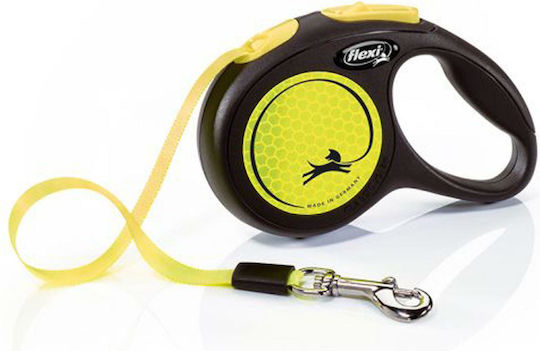 Flexi Leash New Classic M Ταινία 5m Έως 25kg Κίτρινο Νέον