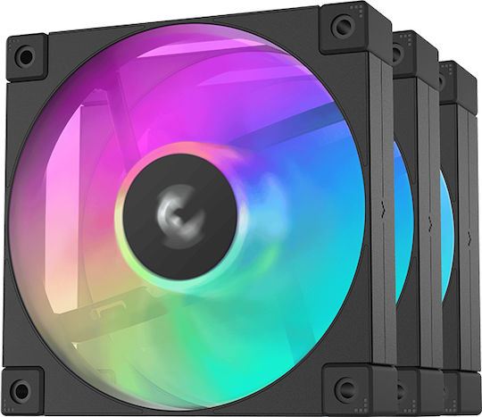 Deepcool FD12 Case Fan 120mm με ARGB Φωτισμό και Σύνδεση 4-Pin PWM 3τμχ